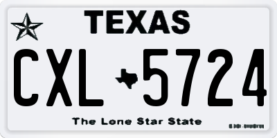 TX license plate CXL5724