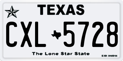 TX license plate CXL5728