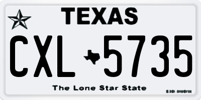 TX license plate CXL5735