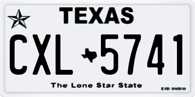 TX license plate CXL5741