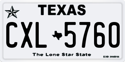 TX license plate CXL5760