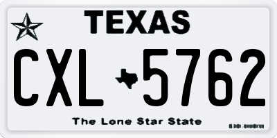 TX license plate CXL5762
