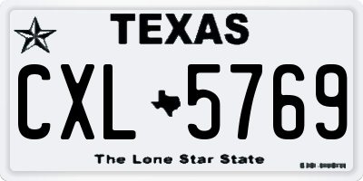 TX license plate CXL5769
