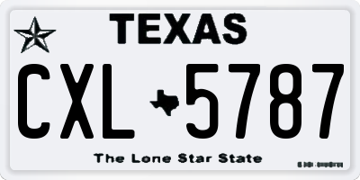 TX license plate CXL5787