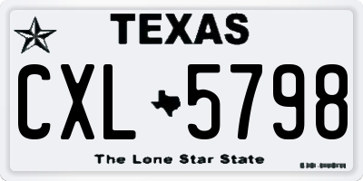 TX license plate CXL5798