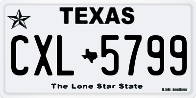 TX license plate CXL5799