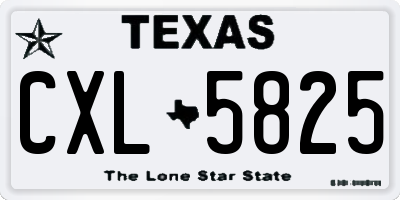TX license plate CXL5825