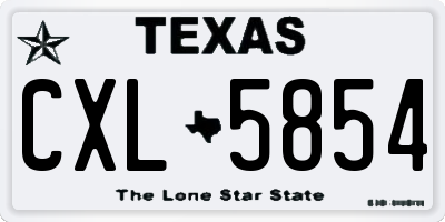 TX license plate CXL5854
