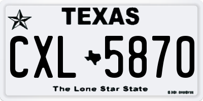 TX license plate CXL5870