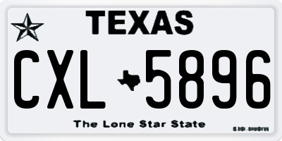 TX license plate CXL5896