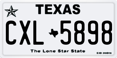 TX license plate CXL5898