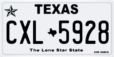 TX license plate CXL5928