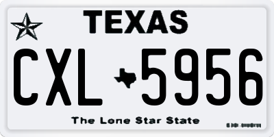 TX license plate CXL5956