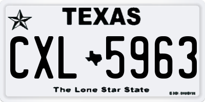TX license plate CXL5963
