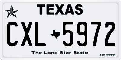 TX license plate CXL5972