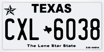 TX license plate CXL6038