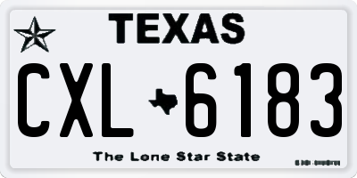 TX license plate CXL6183