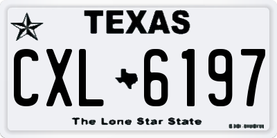 TX license plate CXL6197
