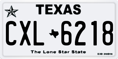 TX license plate CXL6218