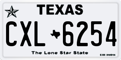 TX license plate CXL6254