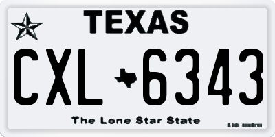 TX license plate CXL6343