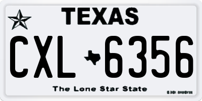 TX license plate CXL6356