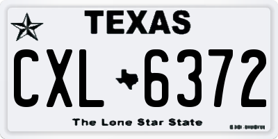 TX license plate CXL6372