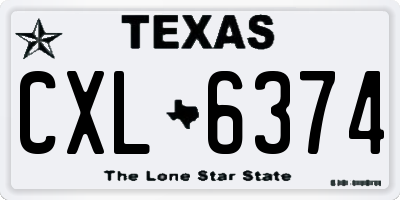 TX license plate CXL6374