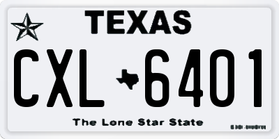 TX license plate CXL6401