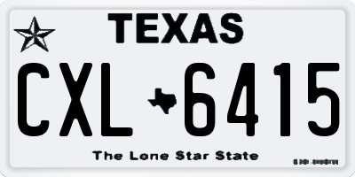 TX license plate CXL6415