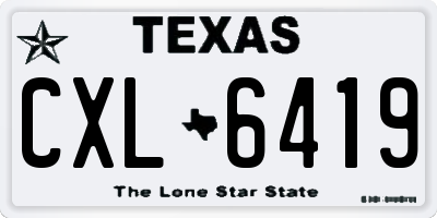 TX license plate CXL6419