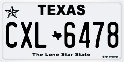TX license plate CXL6478