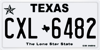TX license plate CXL6482