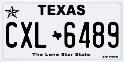 TX license plate CXL6489