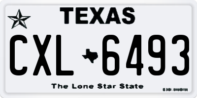 TX license plate CXL6493