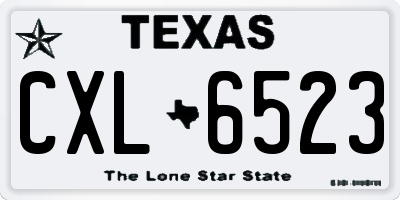 TX license plate CXL6523