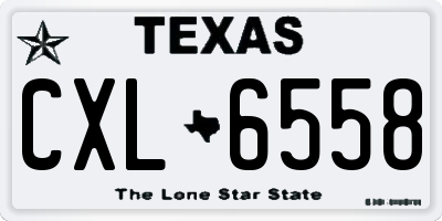 TX license plate CXL6558