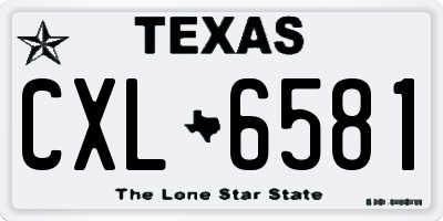 TX license plate CXL6581