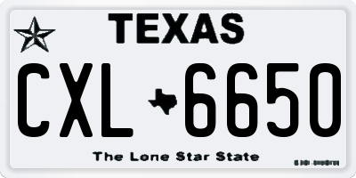 TX license plate CXL6650