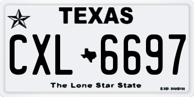 TX license plate CXL6697