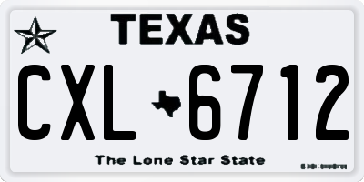 TX license plate CXL6712