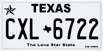 TX license plate CXL6722