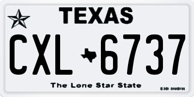 TX license plate CXL6737