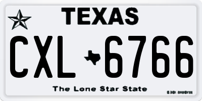 TX license plate CXL6766