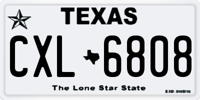TX license plate CXL6808