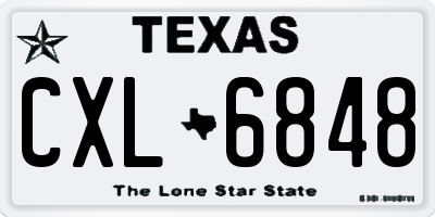 TX license plate CXL6848