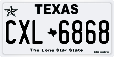 TX license plate CXL6868