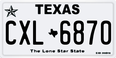 TX license plate CXL6870