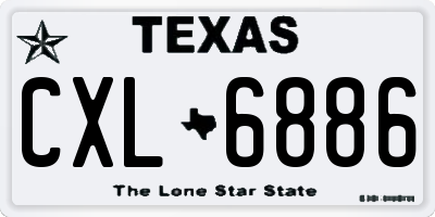 TX license plate CXL6886