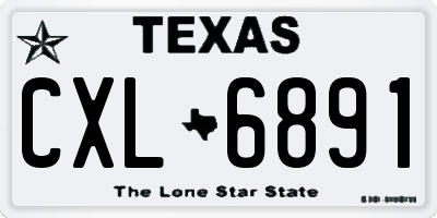 TX license plate CXL6891